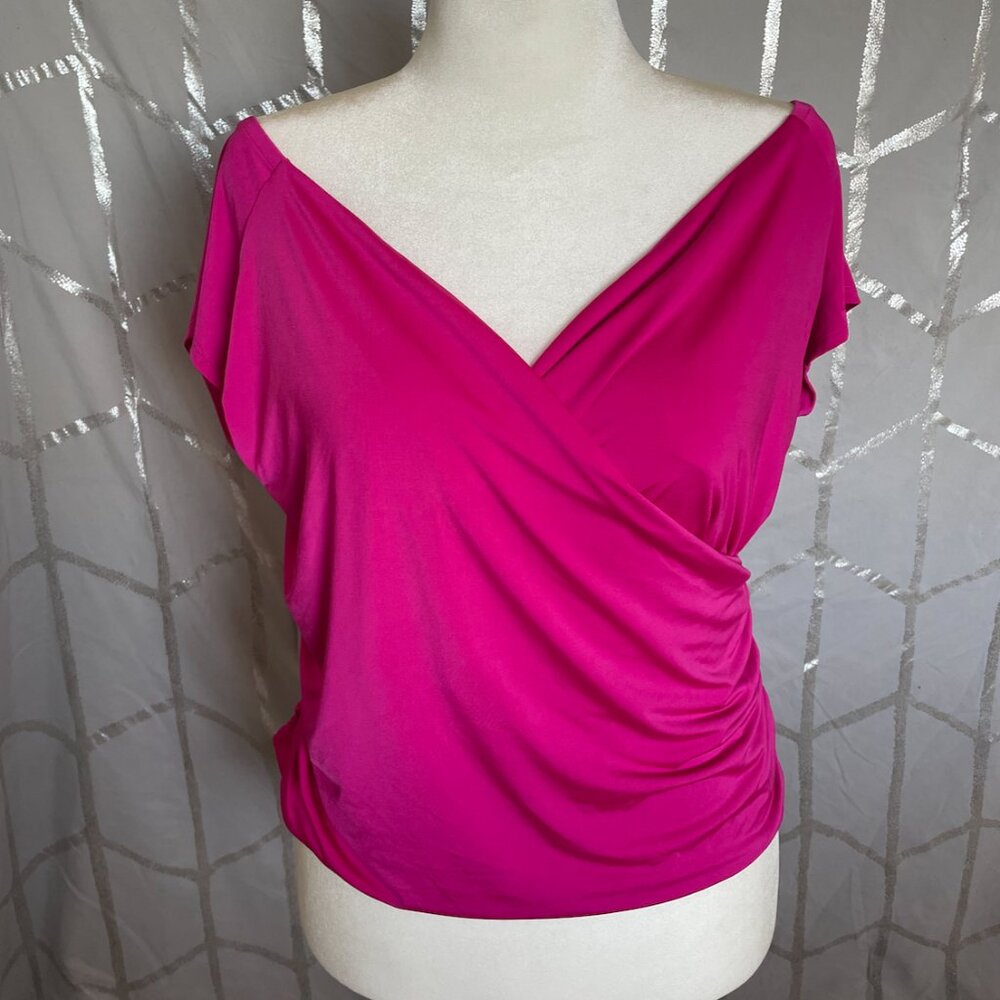 NWT Express Body Contour Silky Off The Shoulder Ruched Tee